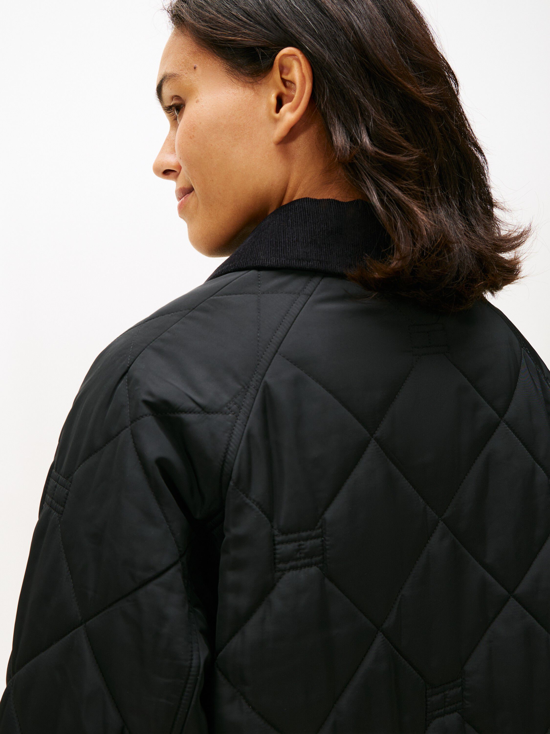 Flag Quilted Padded Oversized Longline Coat