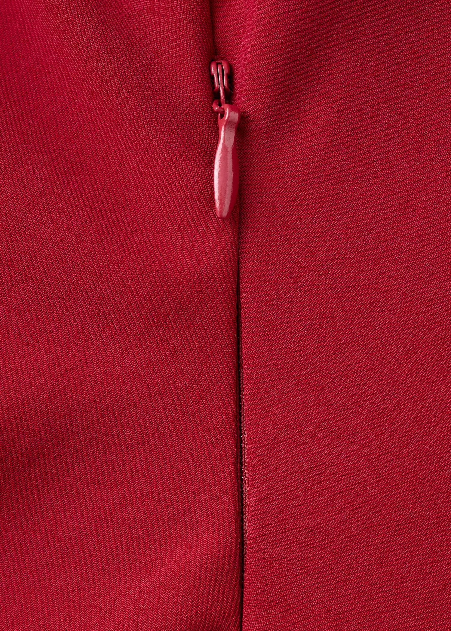 Boat-neck ruched dress