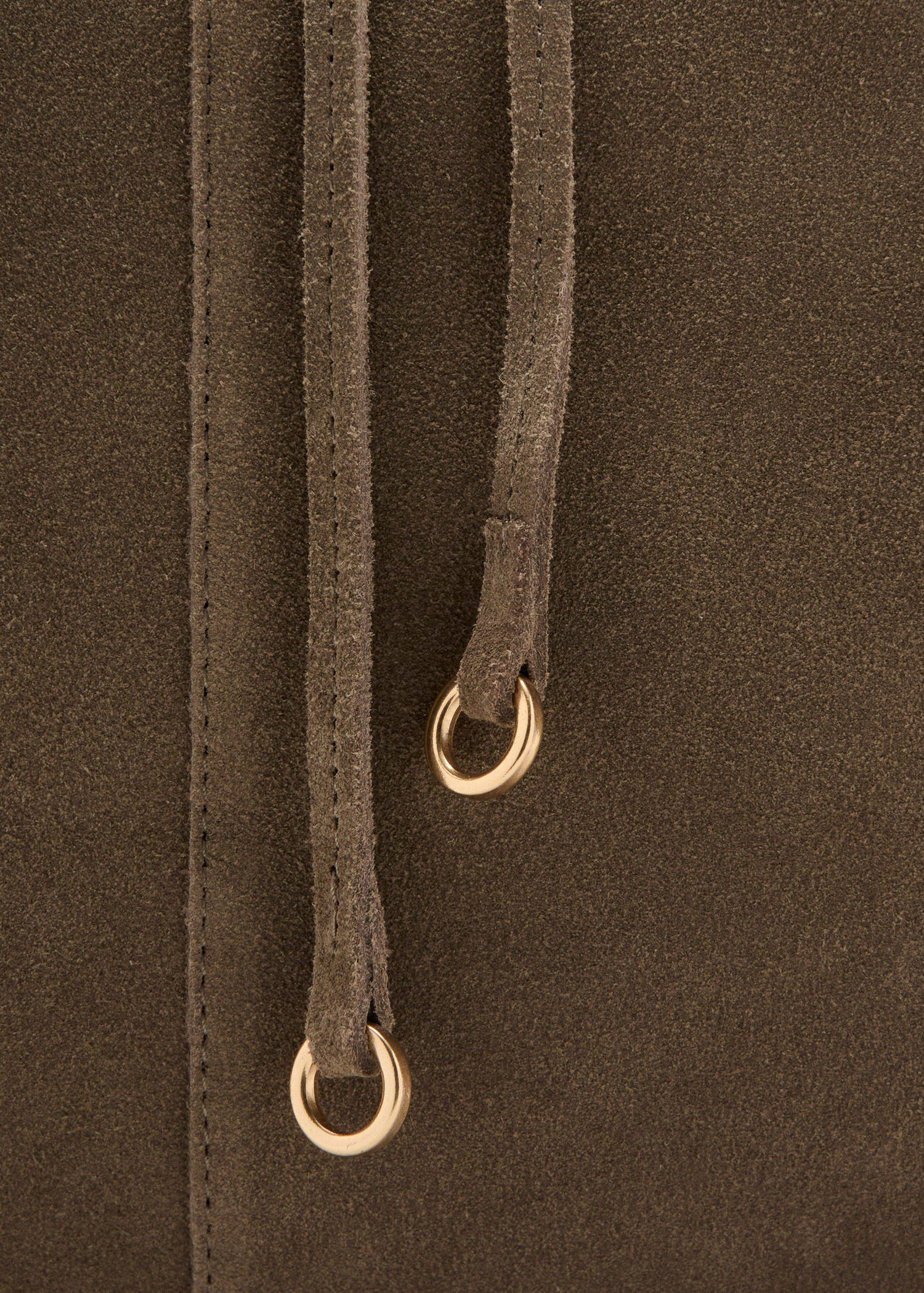 Suede leather shopper bag