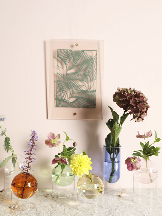 STANDING FLOWER BUBBLE, LOW TUBE, SMOKE, 802050S