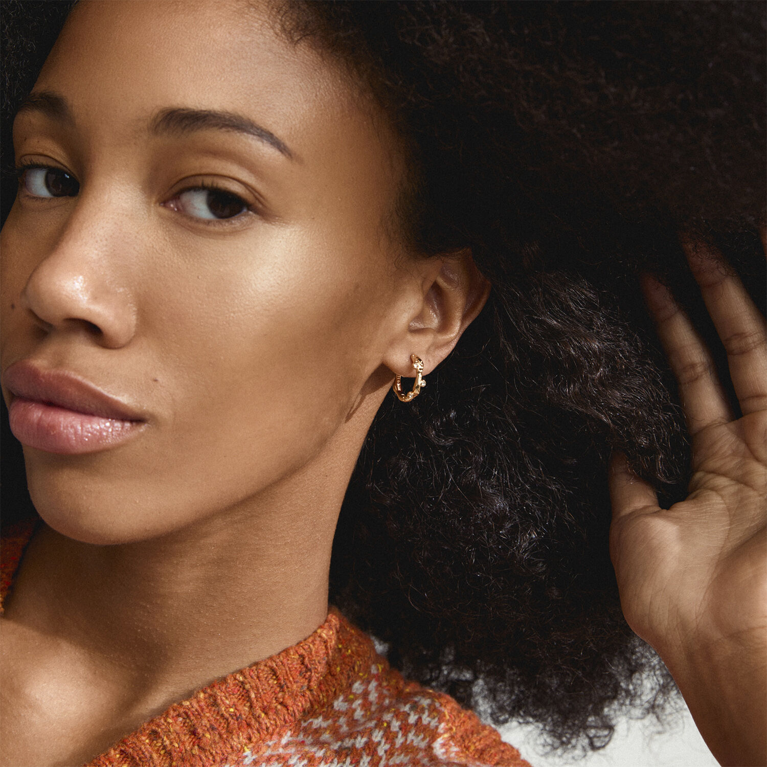 HERMIONE crystal hoop earrings gold-plated