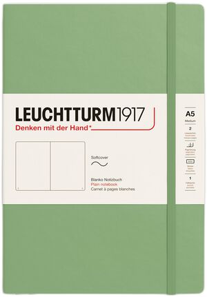 LT1917 Notesbog A5 Blank SC - Sage 361593