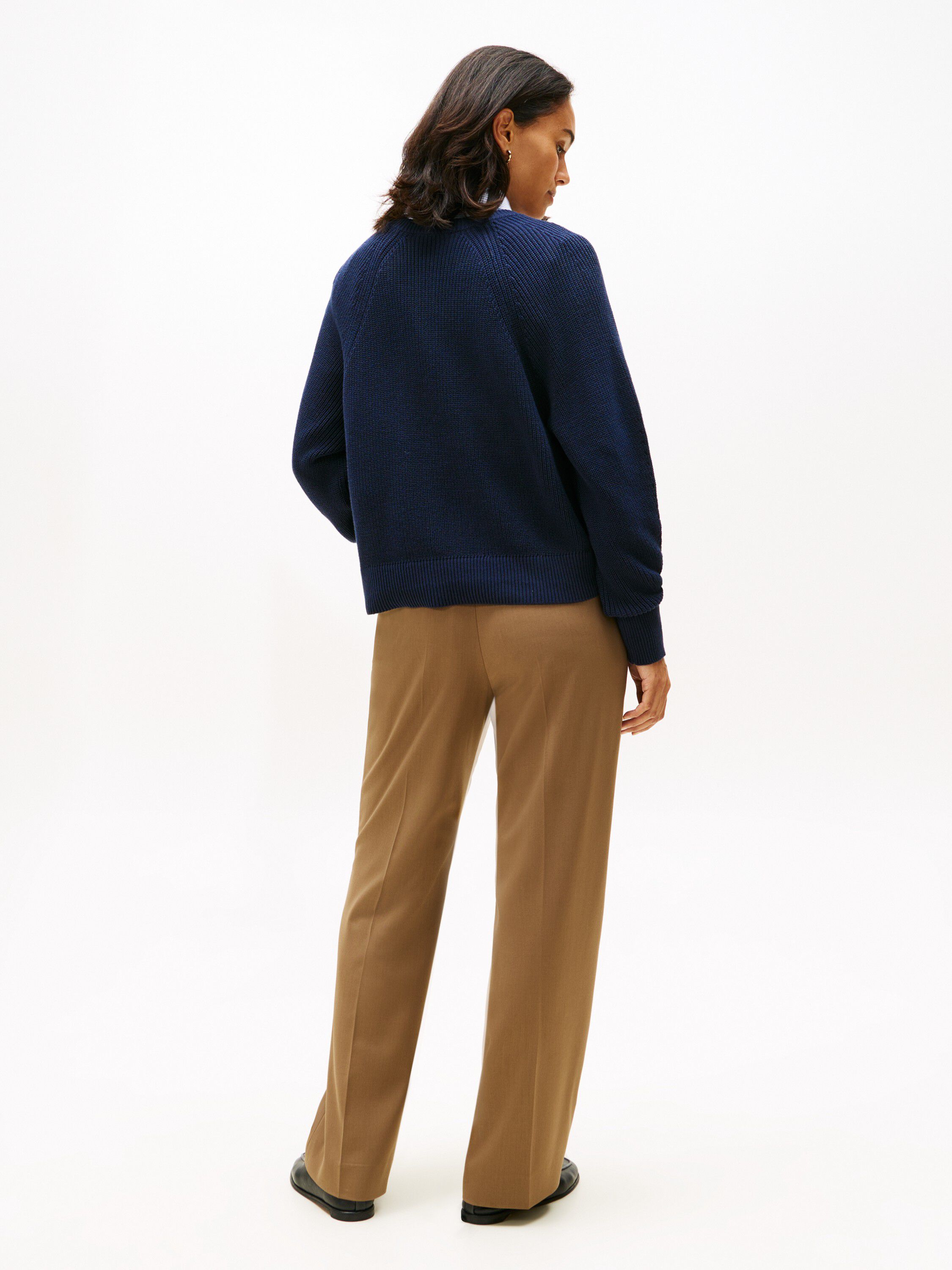 Gold-Tone Button Relaxed Cardigan