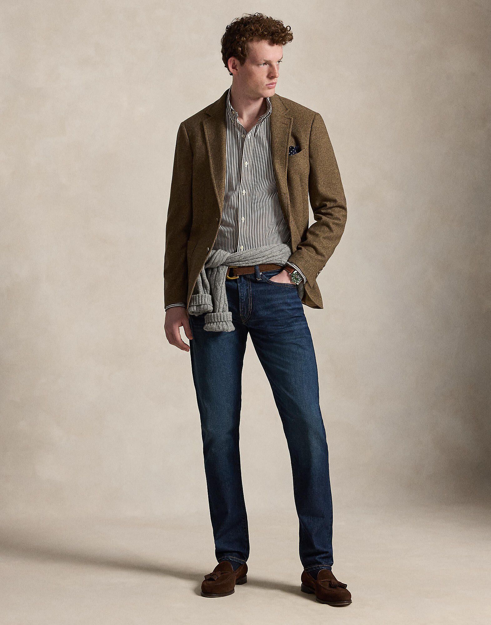 Custom Fit Striped Stretch Poplin Shirt