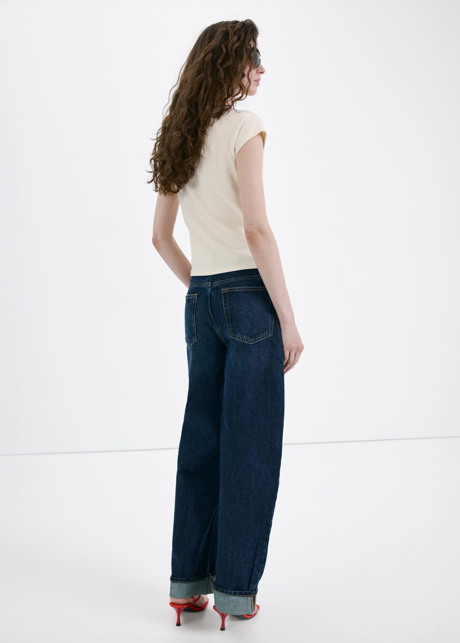 Cotton T-shirt with contrast piping
