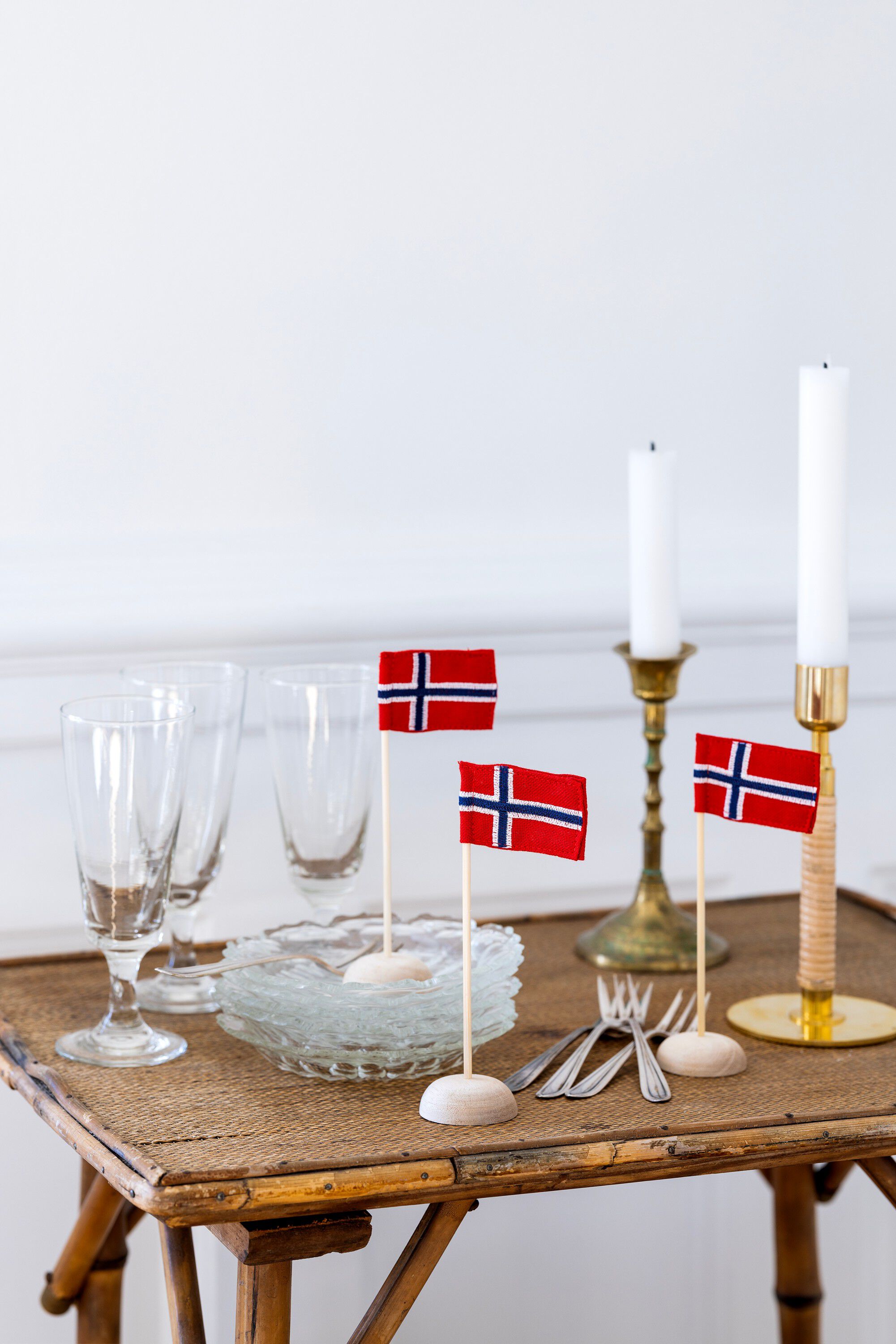 Mini bordflag med Norske flag