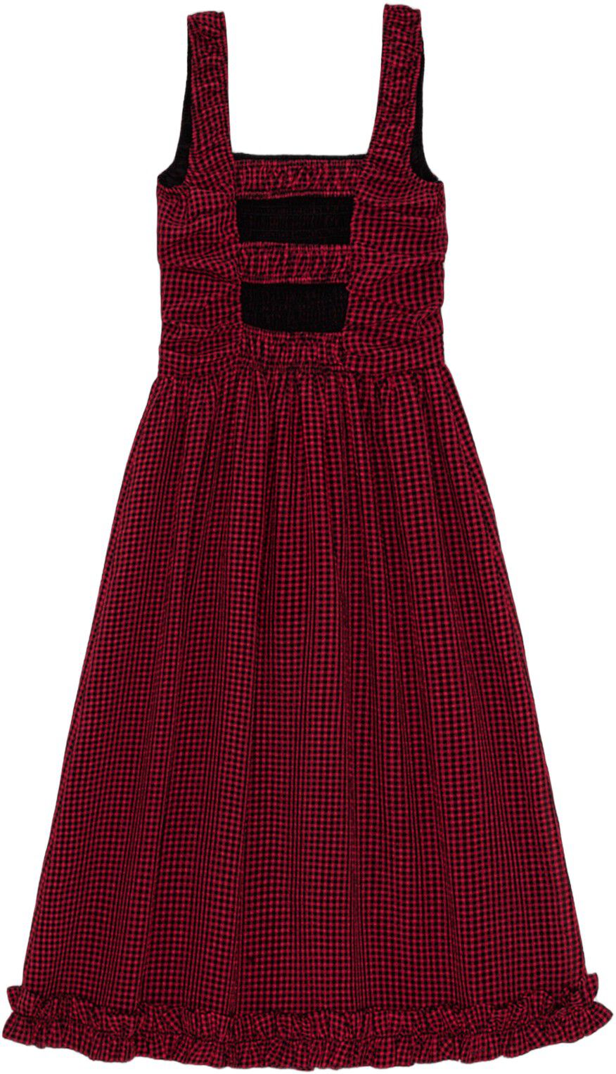 Sheer Fluid Check Midi Strap Smock