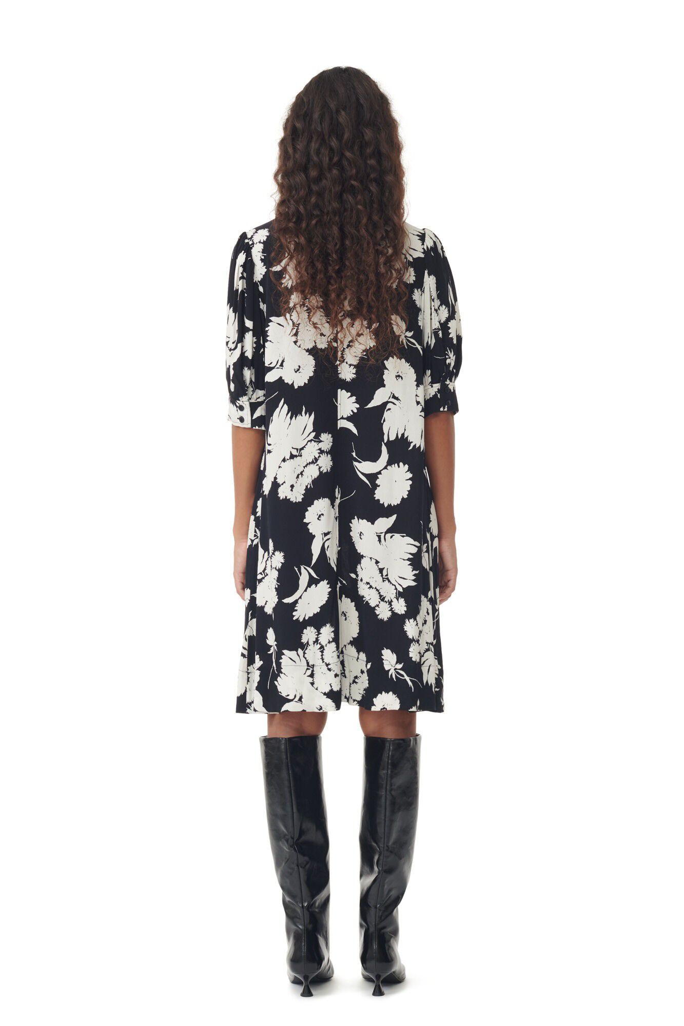 Printed Crepe Mini Dress
