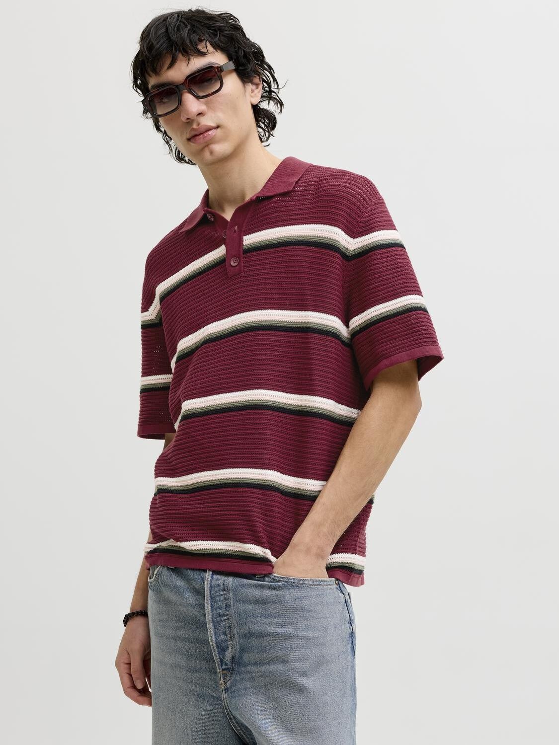 JORMAINE KNIT STRIPE POLO SN