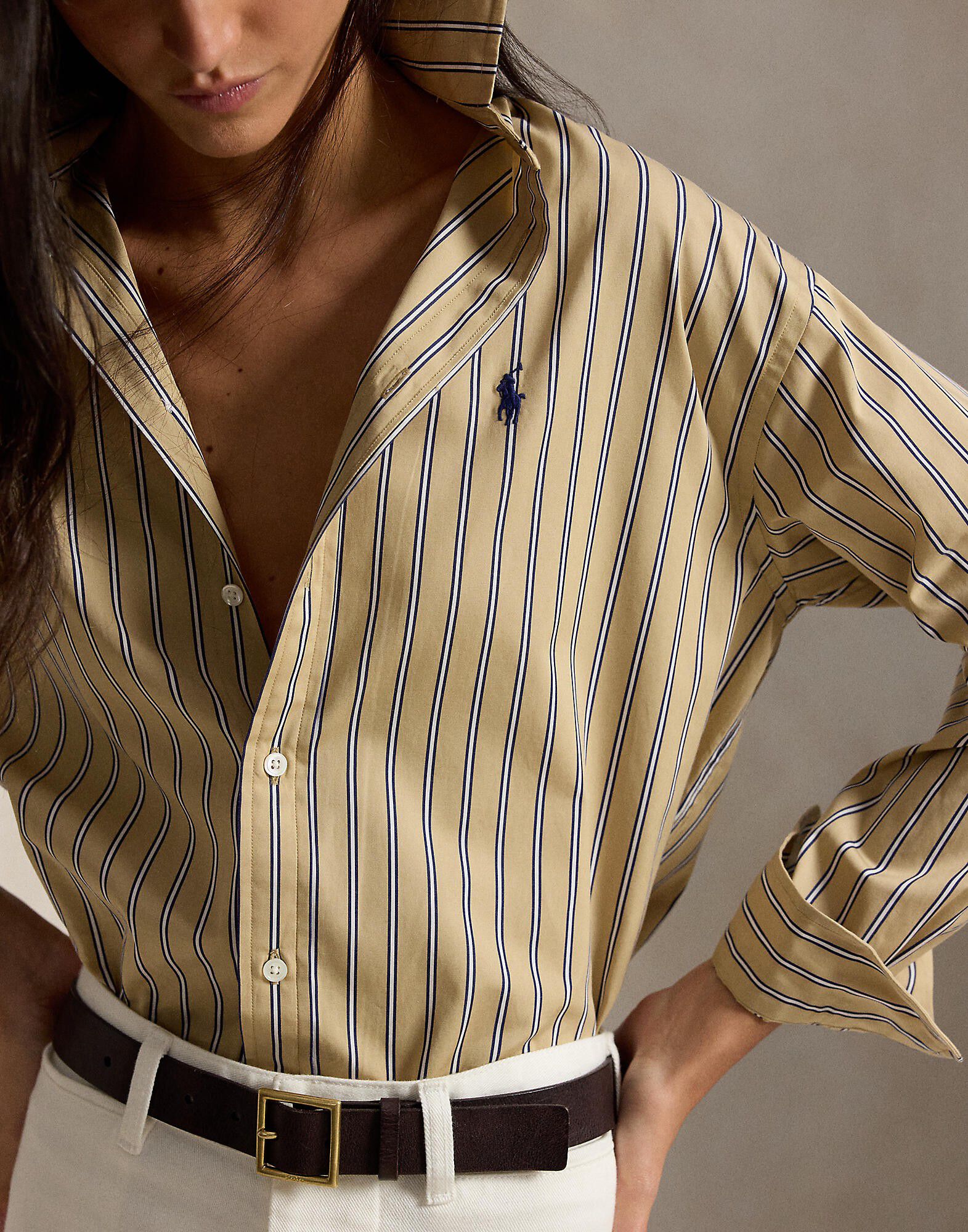 Relaxed Fit Striped Cotton Shirt