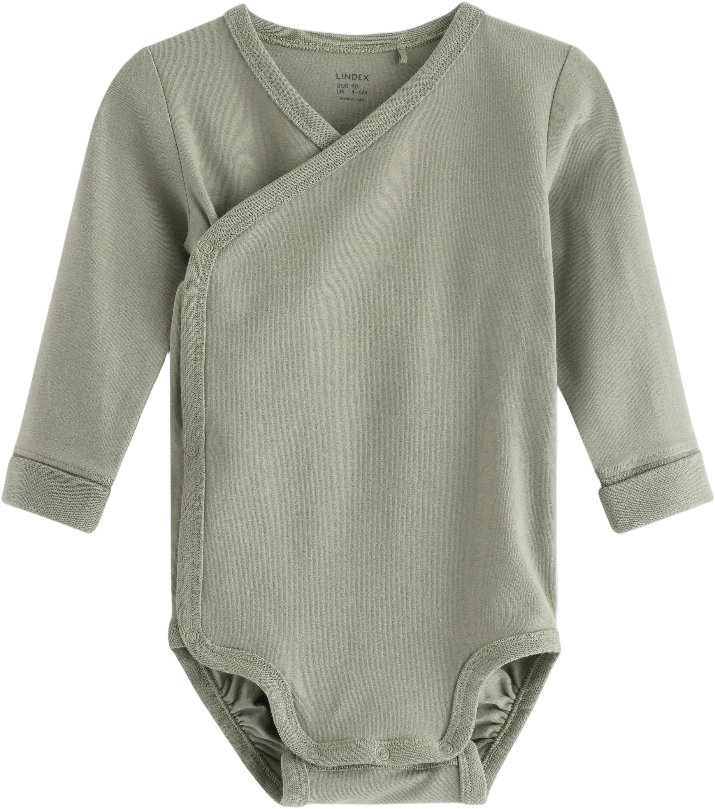 Cotton jersey wrap bodysuit with lo