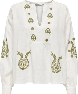 ONLMOON L/S EMB TOP WVN NOOS
