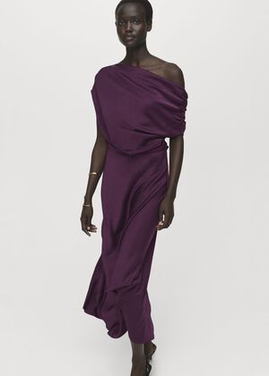 Asymmetrical satin dress