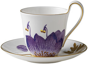 Flora 27 cl. h&oslash;jhankskop med underkop - Stedmoderblomst