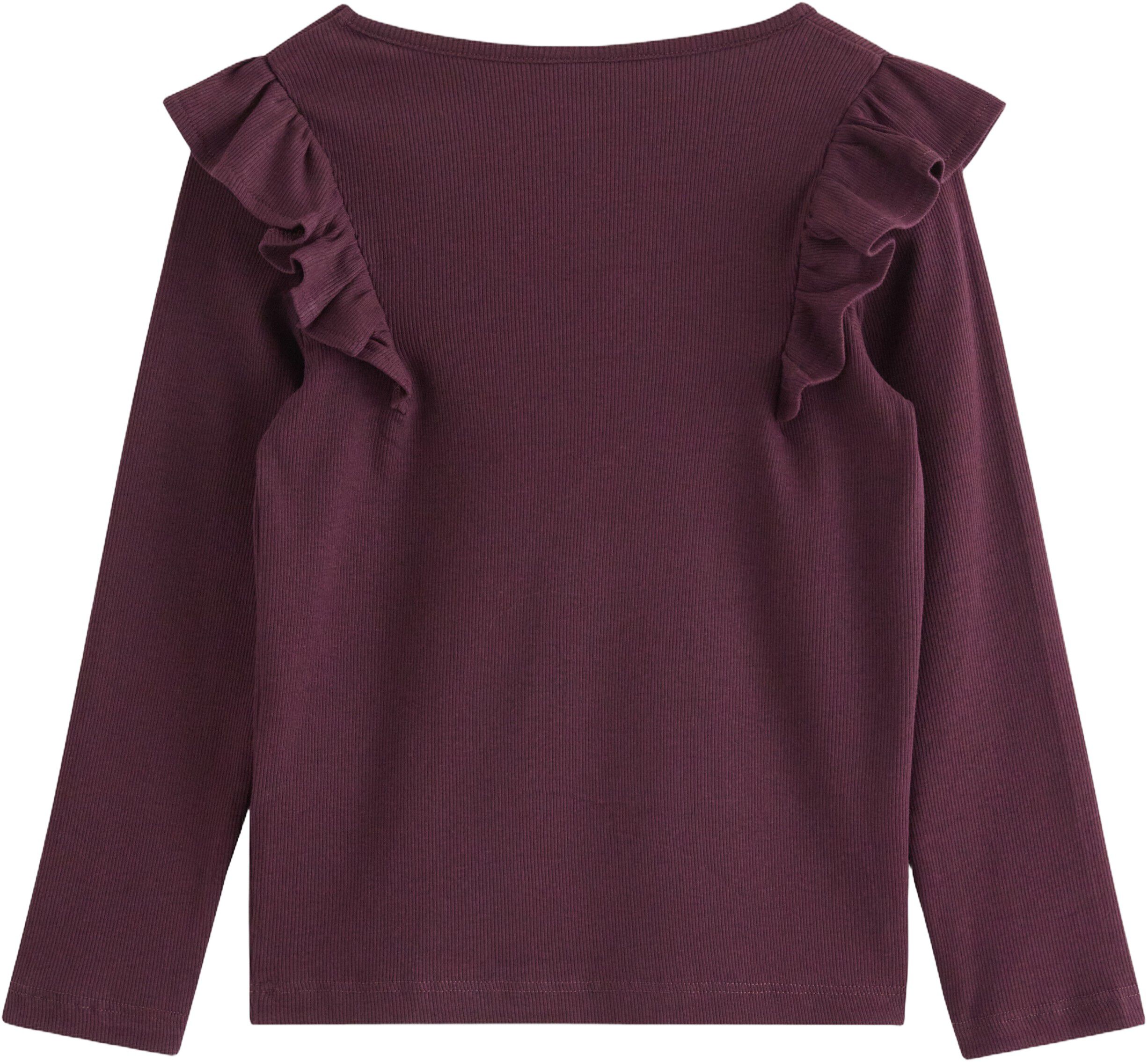 Long-sleeved top in ribbed cotton j