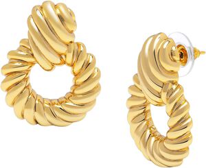 Women's Twisted Rope Earrings in Gold