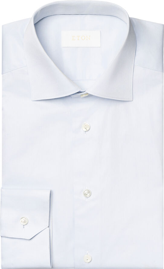 Slim Fit Light Blue Solid Elevated Twill Shirt