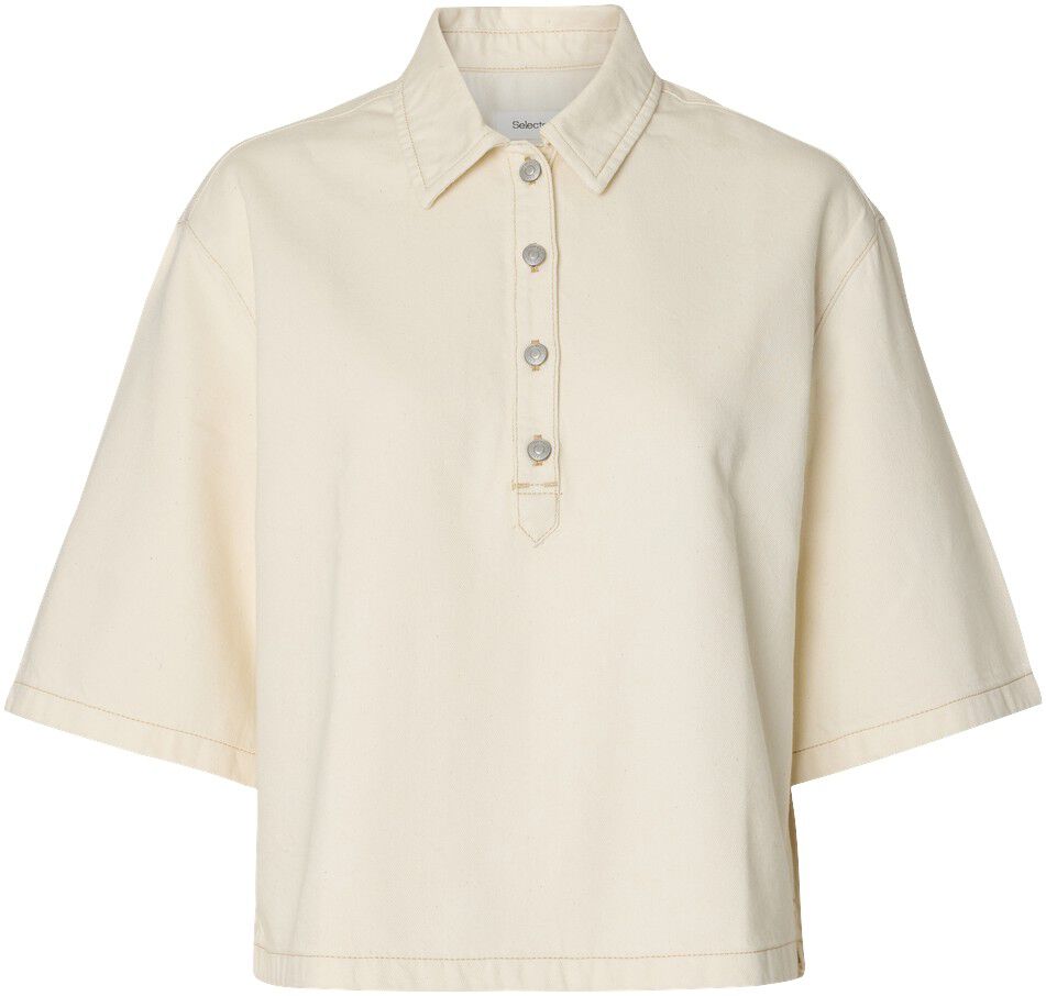 SLFLIVA-TENNA 2/4 BOXI POLO DENIM S