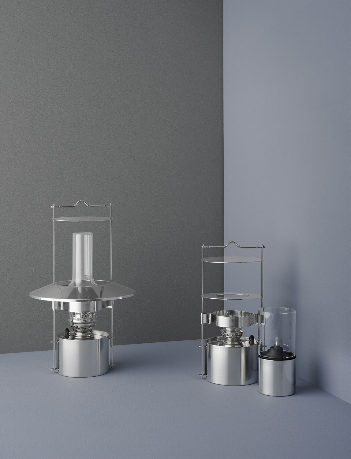 EM skibslampe H 43 cm steel