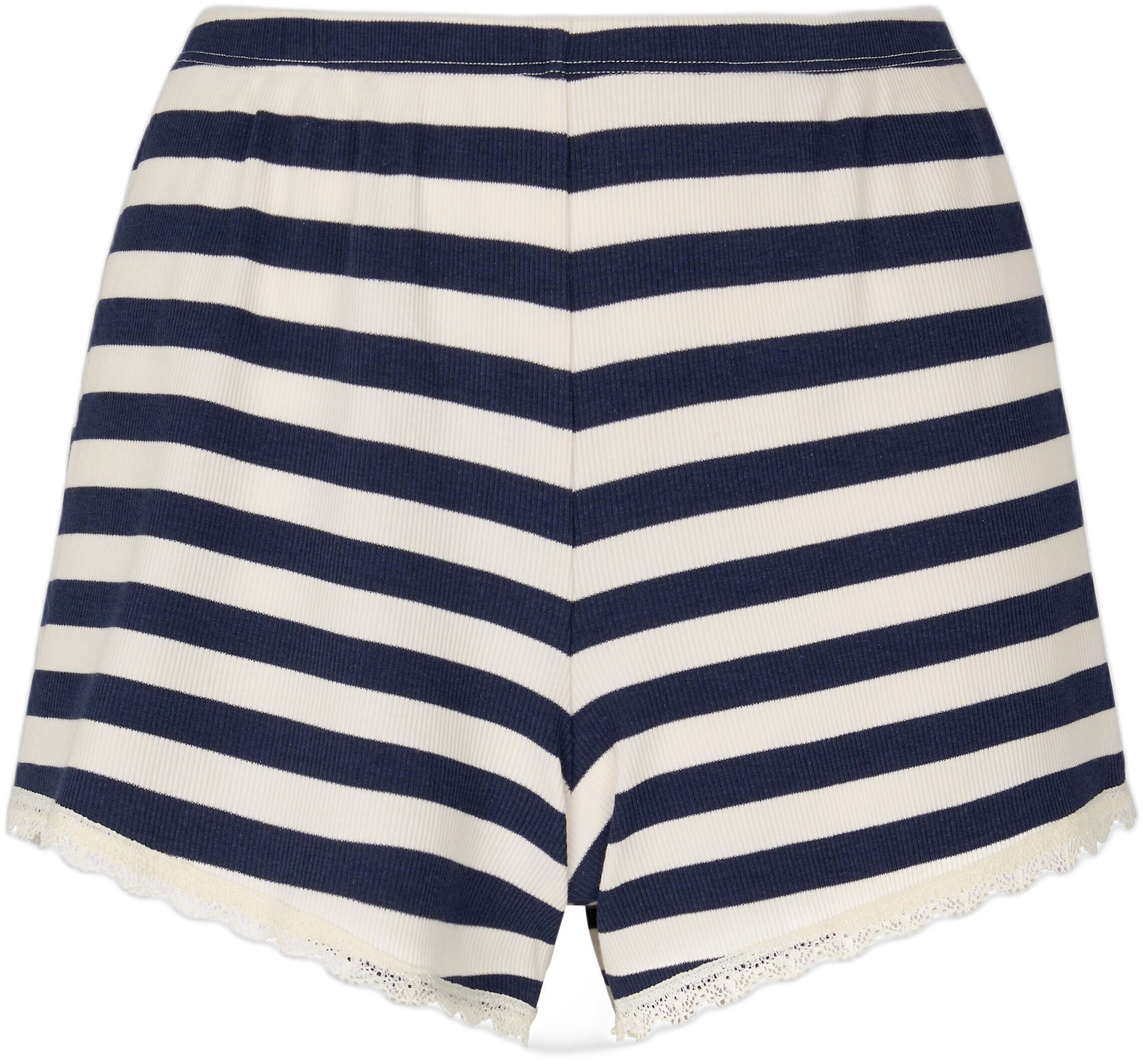 Short Jersey Rib Lace Stripe