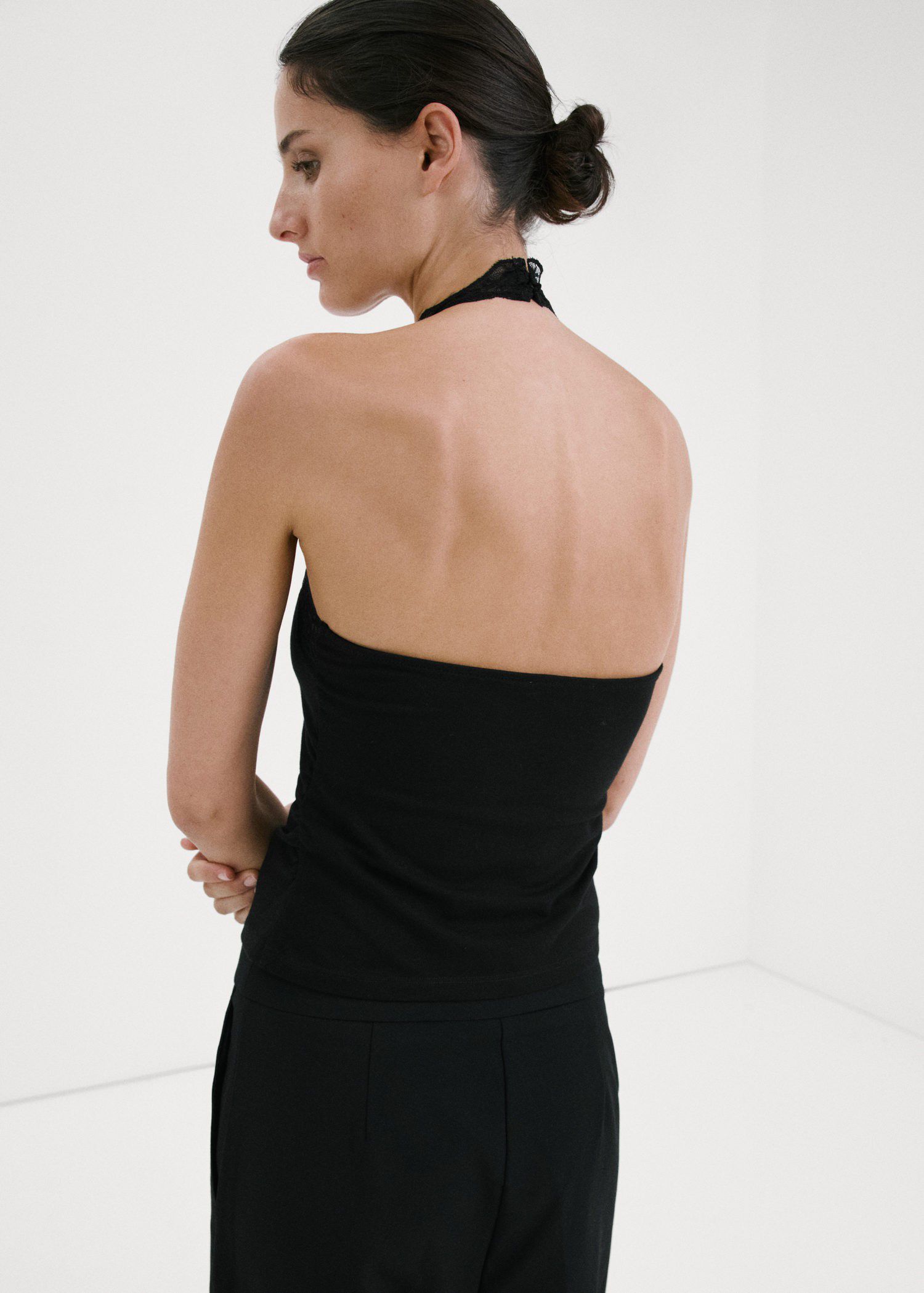 Lace halter neck top