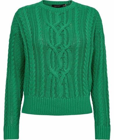 Cable-Knit Cotton Crewneck Sweater