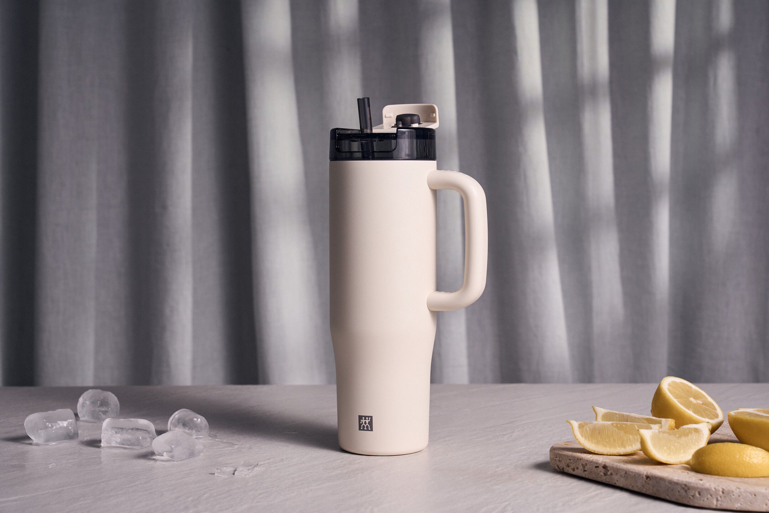 Termokrus med suger&oslash;r, 900 ml, Rustfrit st&aring;l, Fl&oslash;de
