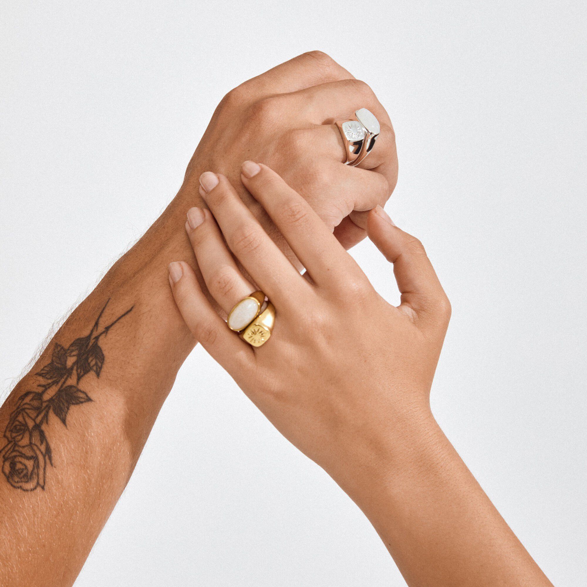 PRISM rings 2-in-1 set, silver-plated