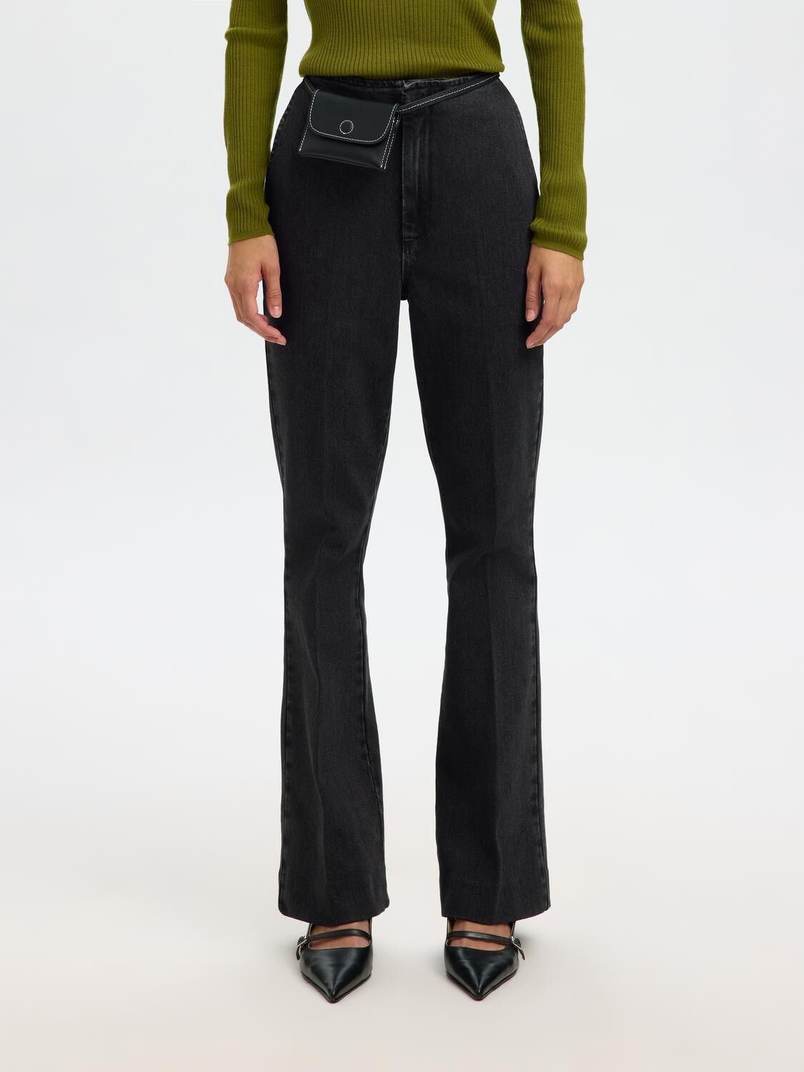 SLFJULIE-KORI HW FLARED JEANS EX