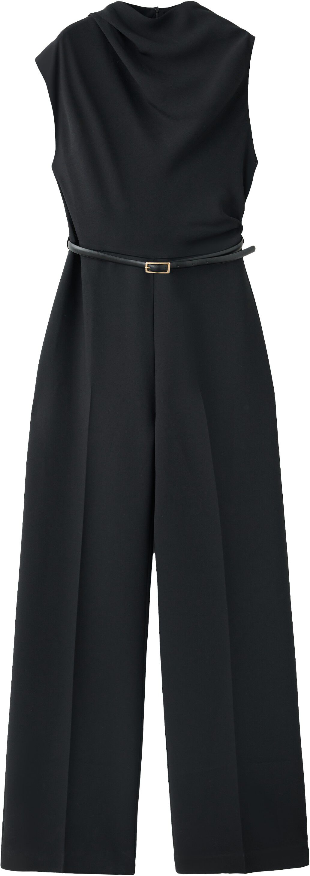 Jumpsuit with draped detail belt