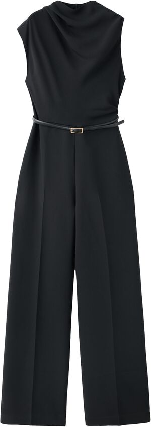 Jumpsuit with draped detail belt