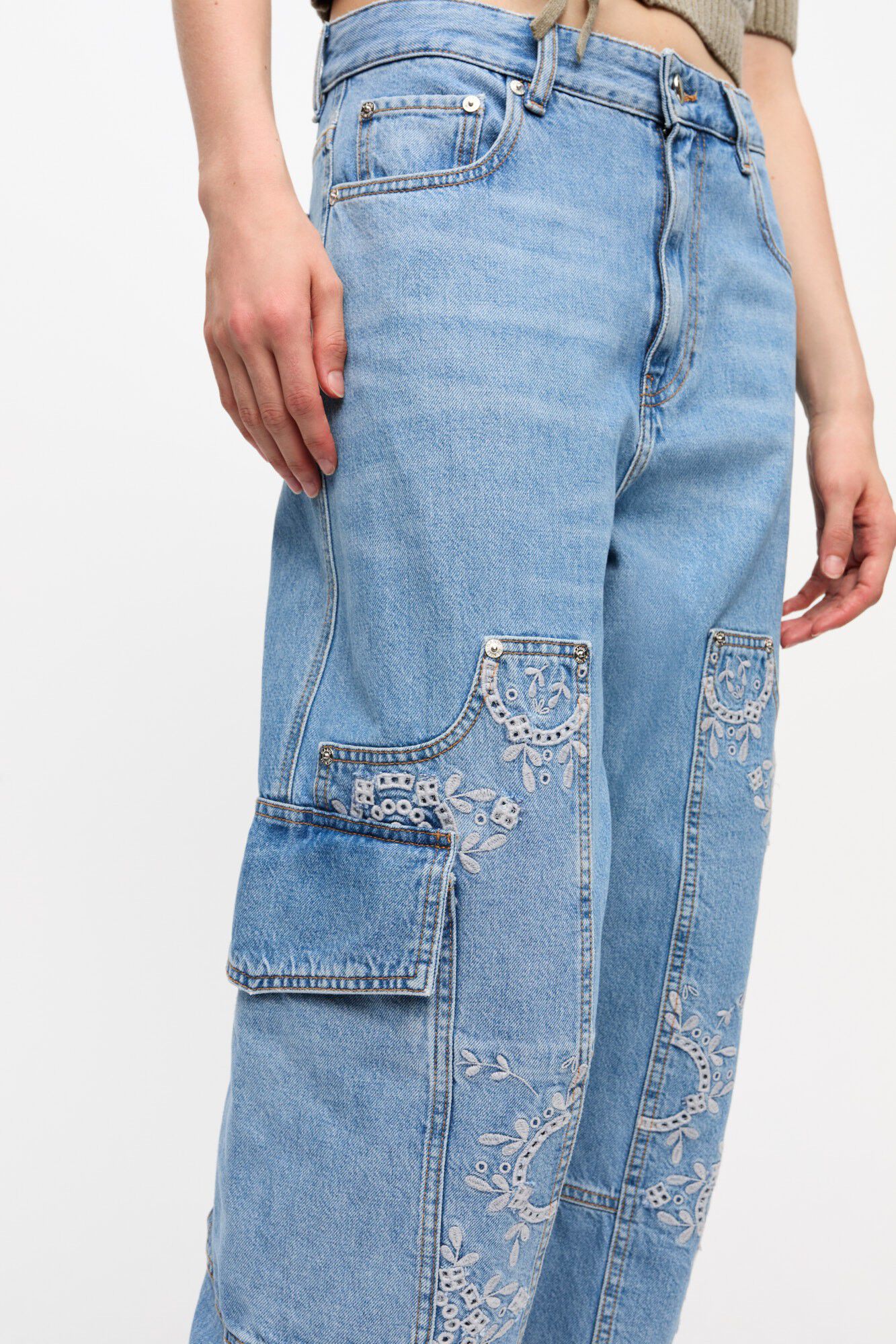 Broderie Anglaise Denim Carpenter J