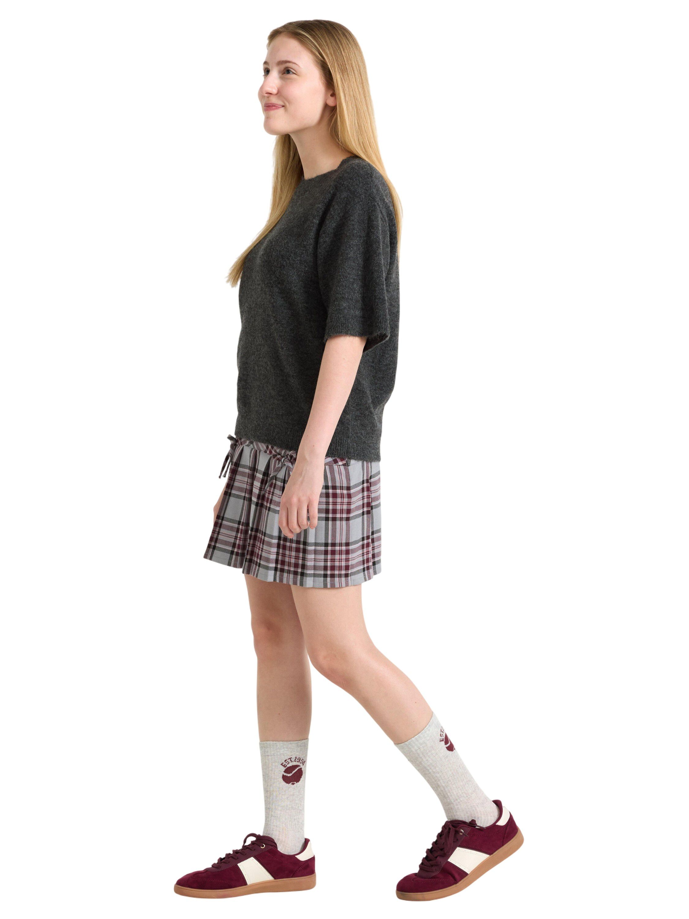 Skirt pleated with check and b