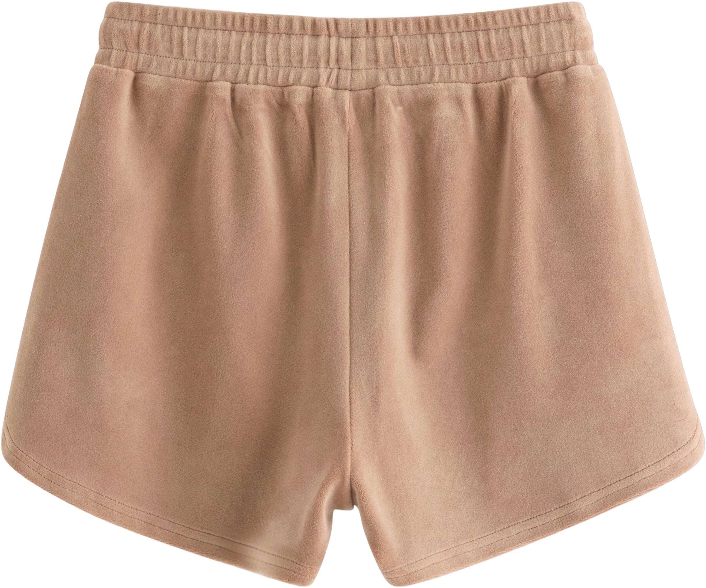 Shorts i myk velur med elastisk mid
