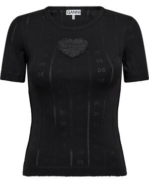 Compact pointelle rib Tee B