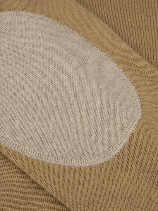 Sweater Knitted Crew Neck With Patch Merino Wool