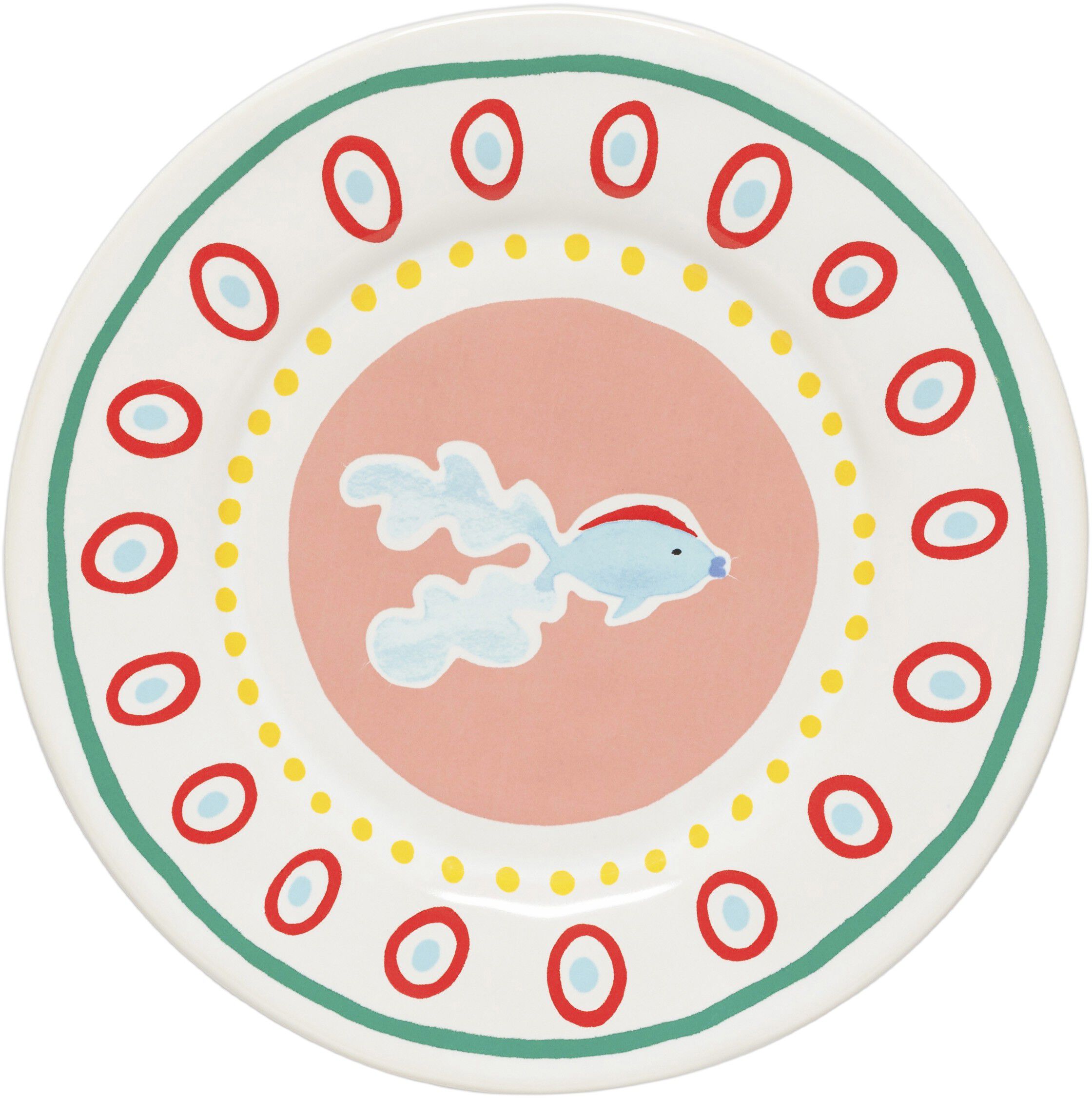 Tallerken flad Bliss 22 cm Rosa/Gul Keramik