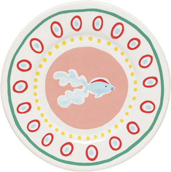 Tallerken flad Bliss 22 cm Rosa/Gul Keramik