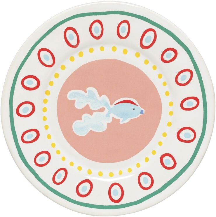 Tallerken flad Bliss 22 cm Rosa/Gul Keramik