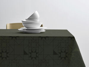 Dug 140x370 Star Damask Forest green