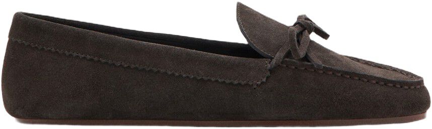 Suede moccasin with bow