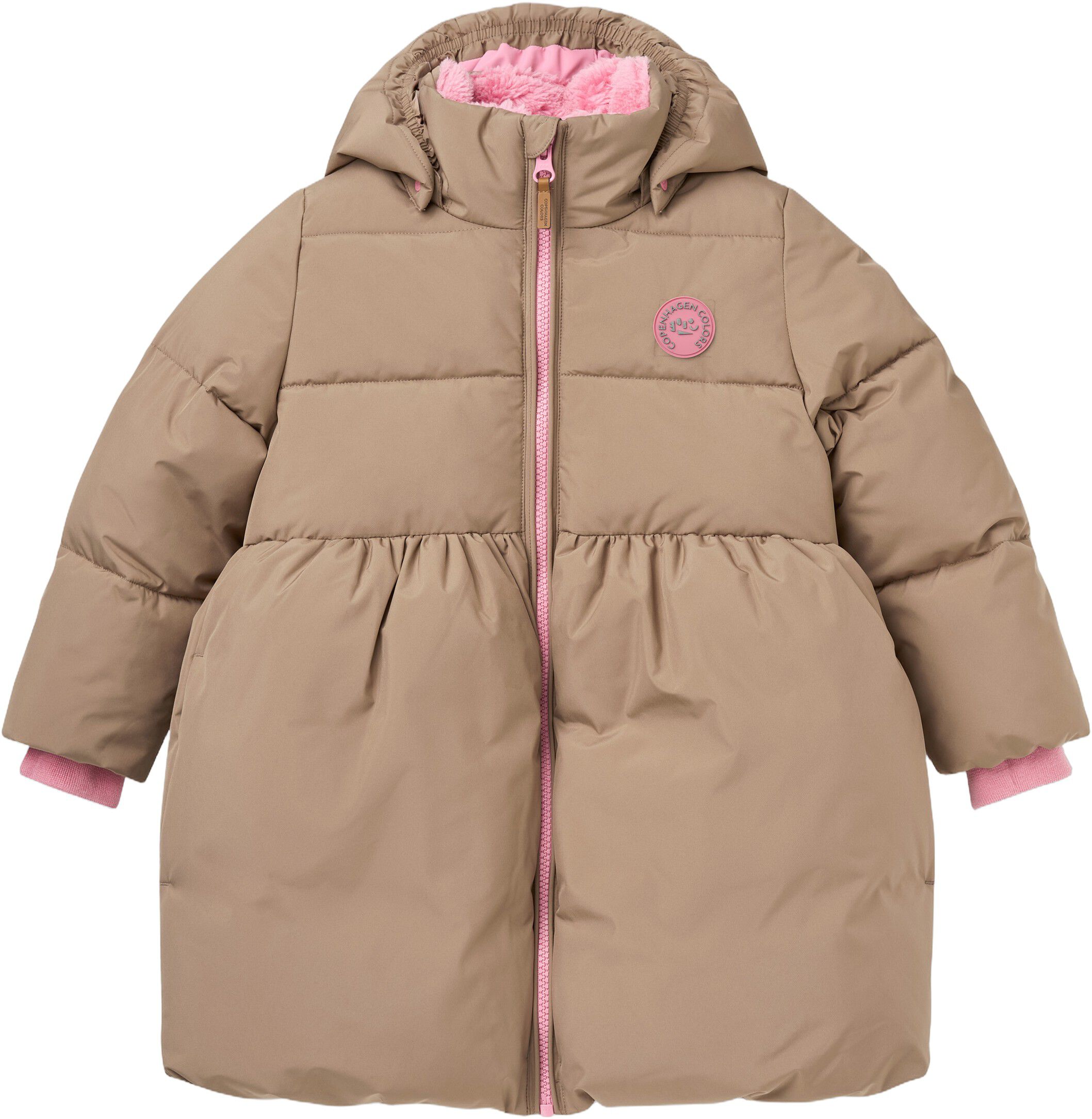 Puffer Long Frill Jacket w. Teddy Lining