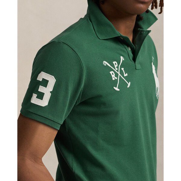Custom Slim Fit Big Pony Mesh Polo Shirt