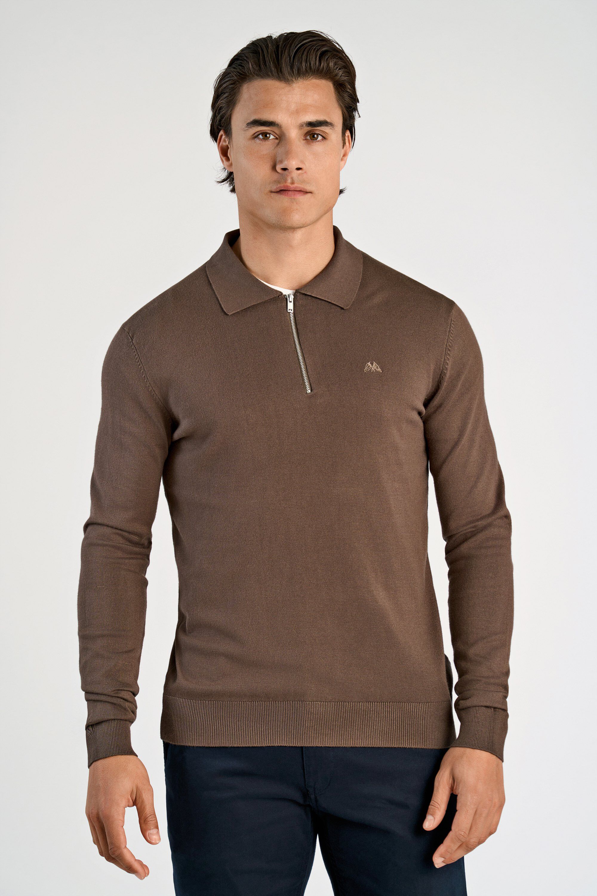 Ecovero L/S zip polo