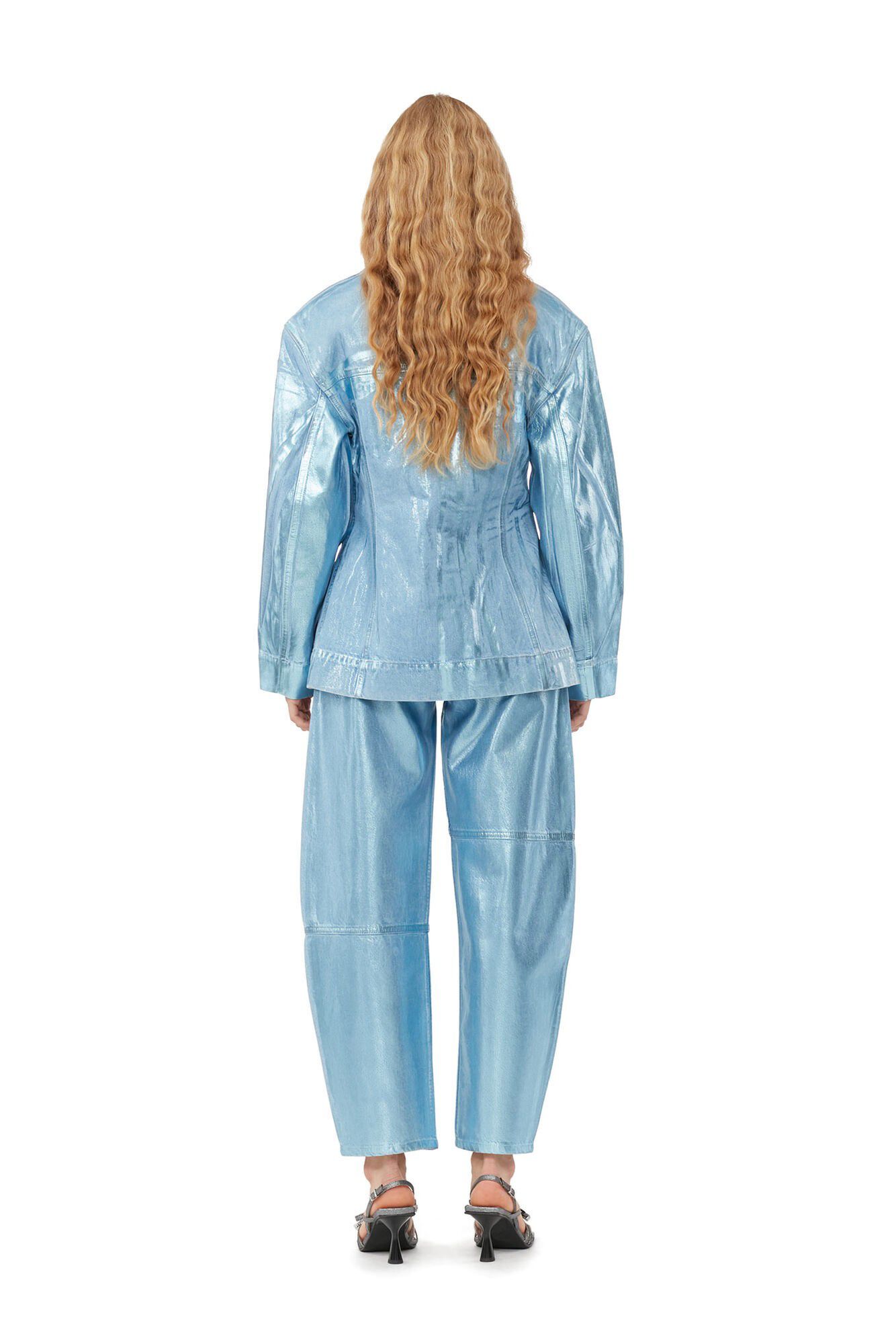 Foil Denim Fitted Blazer