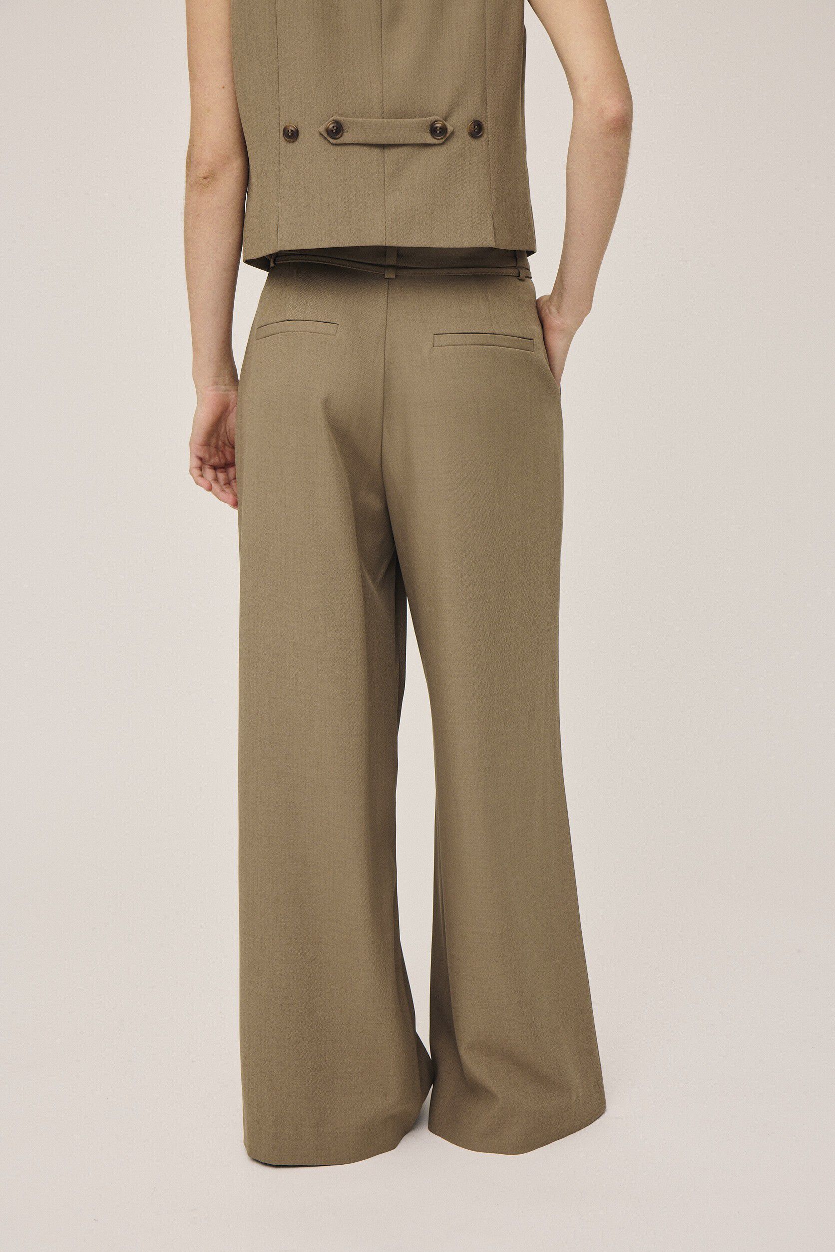 Gwen 4 Bukser med lige ben og bindeb&aring;nds detalje - GRS