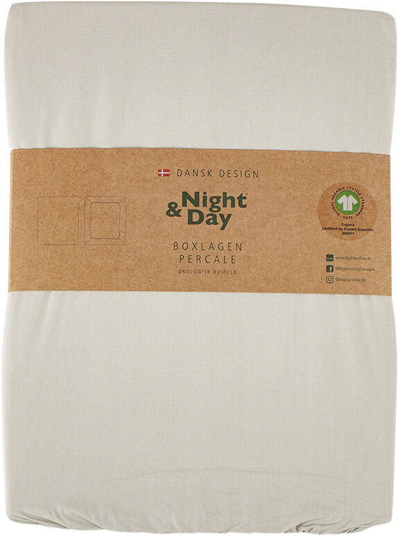 &Oslash;kologisk boxlagen, percale - GOTS, sand