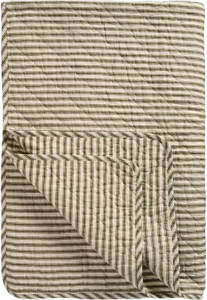 Quilt sand m/oliven striber
