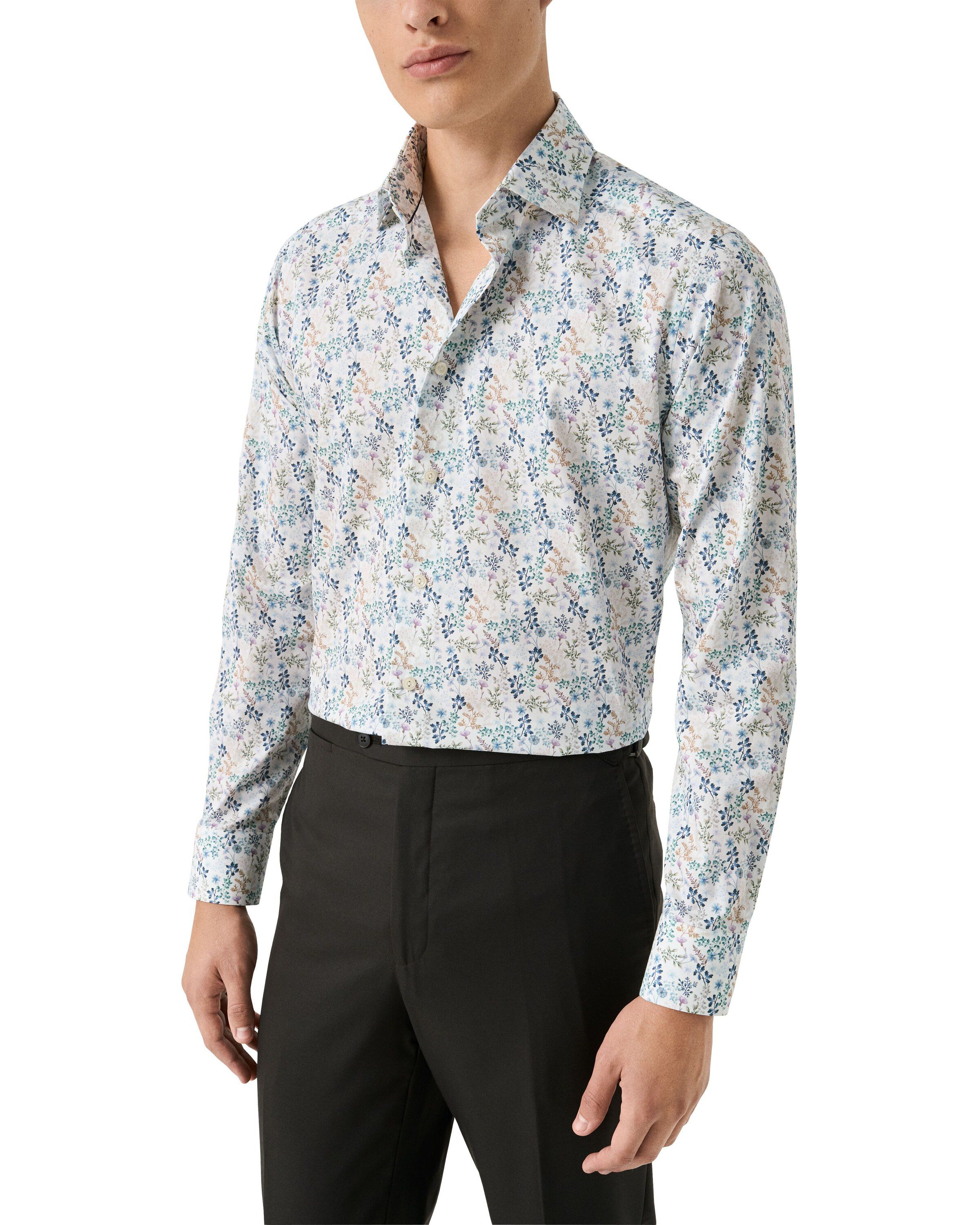 Slim Fit Floral Twill Shirt