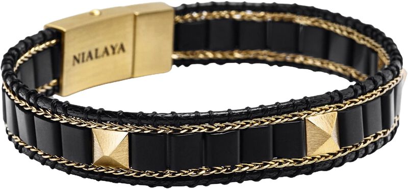 Black Onyx Stud Bracelet